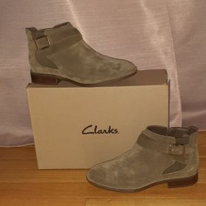 Clark's Taupe Suede Bootie